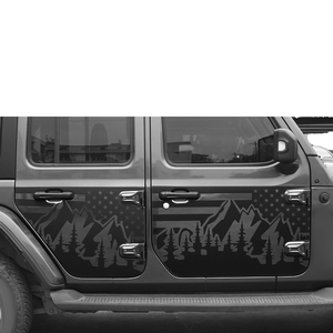 Autocollants de logo en PVC de style luxe pour portières de voiture Wrangler JL/JT Gladiator 2 portes 2018 et plus Accessoires extérieurs ODKO OEM ODM Autocollant de voiture - Product Image 1