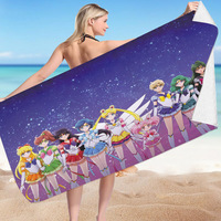 Hot-selling Cute Girl Cotton Summer Beach Towels Ultra-fine Fiber Cartoon Anime Sand Quick-drying Bath Towels