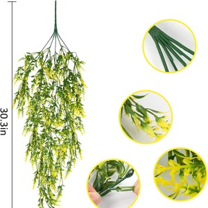 Nueva Decoración de Pared con Flores Artificiales de Lavanda, Guirnalda de Flores Falsas, Hojas Colgantes de Plástico - Product Image 5