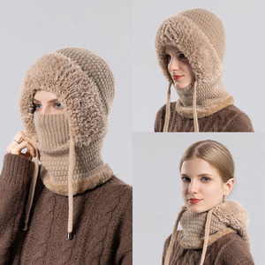 <span class=keywords><strong>Bonnet</strong></span> <span class=keywords><strong>en</strong></span> velours tricoté chaud pour <span class=keywords><strong>femme</strong></span>, idéal pour le cyclisme <span class=keywords><strong>en</strong></span> extérieur, avec broderie 3D camouflage et nœuds, style business - Product Image 2