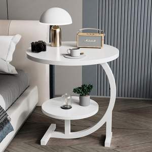 Table basse moderne en bois massif, table d'appoint de canapé, ensemble de tables design ferme pour entrée, balcon, chaise de thé pour négociation - Product Image 3