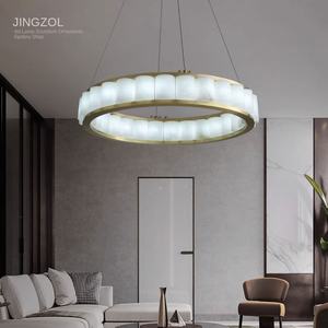 Marbre Tout Cuivre LED Lustre Nouveau Style Chinois De Luxe <span class=keywords><strong>Salon</strong></span> Chambre <span class=keywords><strong>Lampe</strong></span> Moderne Creative Designer Villa Restaurant Bar - Product Image 3