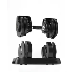 Dumbbell Set Dumbbell dengan Dudukan, Peralatan Kekuatan Murah 15lb 30lb 50lb 65lb Berat Dapat Disesuaikan untuk Dijual,