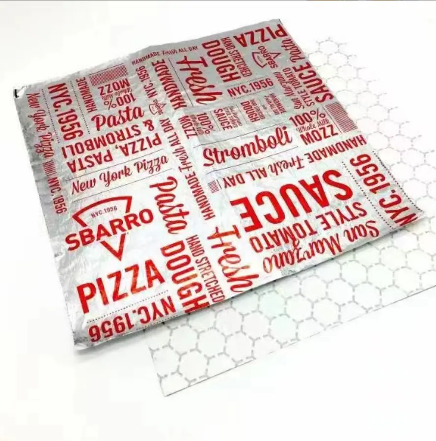 Envoltura de aluminio desechable Burger Sandwich Papel de envoltura de comida rápida con logotipo impreso