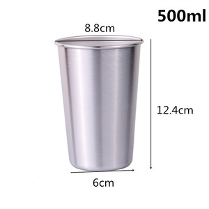 ビールカップ304ステンレス鋼パイント350ml/500ml屋外キャンプドリンク