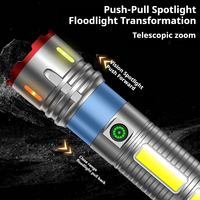 Haute luminosité étanche LED USB Rechargeable Zoom lampe de poche corps en alliage d'aluminium multifonctionnel pour une utilisation d'urgence de plongée