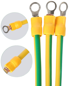 PV năng lượng mặt trời quang điện mặt đất dây với thiết bị đầu cuối 5/6/8 mét 14/12/10awg Trái Đất Dây Lỗ vàng-màu Xanh lá cây đồng Trái Đất Cáp - Product Image 4