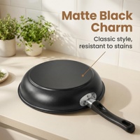 Poêle à frire classique antiadhésive à âme en fonte, lot de 3 tailles, poignée en plastique résistante à la chaleur, compatible gaz et induction, nettoyage facile, pour cuisine domestique