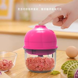 Écraseur d'ail électrique Tudoho 100W, alimenté par batterie, lame en acier inoxydable, violet, hachoir alimentaire portable pour usage domestique - Product Image 5