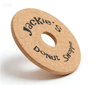 Posavasos Grande de Corcho con Forma de Donut, Logotipo Personalizado, Regalo Promocional, Resistente al Calor, Ecológico, Personalizado, Antideslizante, Duradero, Redondo - Product Image 2
