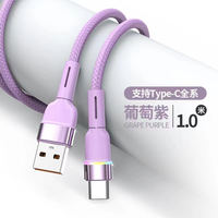 Cable USB-C a USB-A Trenzado de Nailon, Carga Rápida de 100W, 3A de Alta Corriente, Resistente al Calor, Conductor de Cobre Puro para Computadora