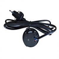 Prise de bureau encastrée ronde 45 mm avec USB-A + Type-C PD 2.0 10,5 W et chargeur avec prise UK pour ordinateur portable, montre connectée et appareil photo