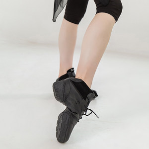 Zapatos <span class=keywords><strong>de</strong></span> baile modernos franceses para mujer, zapatos <span class=keywords><strong>de</strong></span> baile deportivos <span class=keywords><strong>de</strong></span> cuero con suela blanda para jazz, zapatos <span class=keywords><strong>de</strong></span> baile cuadrados con suela dividida - Product Image 4