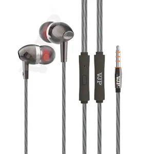 Vjp Vi490 Bedrade Oortelefoon 3.5Mm Oortelefoon Hoge Kwaliteit In-Ear Oortelefoon Zwart Rood En Wit Bedrade Oordopjes Met Microfoon Headset