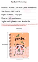 Carnet de notes A6 à spirale motif dessin animé mignon, bloc-notes de poche à feuilles mobiles, cadeau pour étudiants, papeterie, vente en gros d'usine