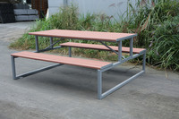 Mobilier d'extérieur Table de pique-nique en bois commerciale Ensemble de meubles de jardin pour hôtel restaurant Table de café avec banc