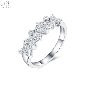 Anillo de Diamantes Naturales de Oro Blanco Sólido de 18K de Alta Calidad, Estilo Vintage, con Filigrana Antigua, para Compromiso o Boda, para Mujer - Product Image 2