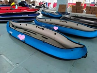 Kayak gonflable 3 personnes, canoë chinois avec revêtement extérieur en nylon, siège de kayak gonflable pliable, rames en aluminium, gonfleur, longueur 4m