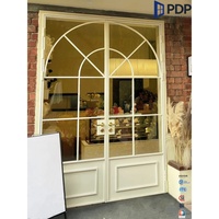 Puerta Francesa Doble de Estilo Vintage PDP, Construcción de Aleación de Aluminio, Mosquitera de Fibra de Vidrio para Uso Interior/Exterior, Dormitorio, Villa