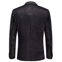 Estampage à chaud col châle hommes noir paillettes costume veste brillant un bouton smoking Blazer Disco bal fête mariage dîner