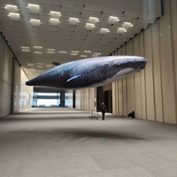 Modèle de baleine bleue gonflable géante réaliste télécommandée pour exposition muséale, centre commercial, drone gonflable