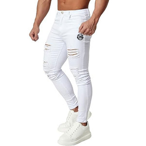 Vêtements décontractés légers pour hommes en mélange coton/polyester de haute qualité, effet moustache, délavé aux enzymes, coupe slim, style streetwear, vente en gros - Product Image 1