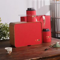 Boîte cadeau en bambou pour thé et café, taille et logo personnalisés, avec boîtes intérieures en papier, emballage personnalisable pour thé et café
