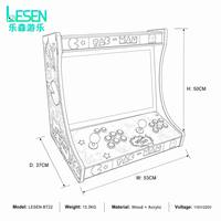 Máquina de Juegos Arcade Retro de Mesa con Pantalla LCD HD de 22 Pulgadas, Operada con Monedas, para 2 Jugadores, Juego de Lucha