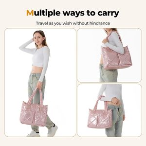 Sac fourre-tout rembourré en nylon souple et matelassé pour femmes - Product Image 2