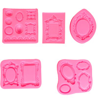 Moule à Fondant en Silicone Fait Main pour Cadre Photo Moules en Résine Moules de Décoration de Gâteau de Cuisson Bricolage Vente en Gros