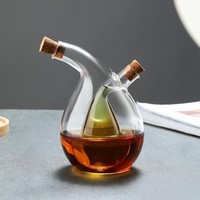 Bouteilles à condiments en verre double couche résistantes à la chaleur, créatives, pour la cuisine, sauces soja, vinaigre, et sauces variées - Vente en gros