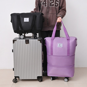 กระเป๋าเดินทางล้อลากแบบพับได้พกพาสำหรับผู้หญิงความจุขนาดใหญ่พร้อมรอกล้ออเนกประสงค์สำหรับการช็อปปิ้งการจัดเก็บฟิตเนส - Product Image 2