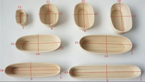 Natural Rattan Bread Proofing Basket Set Oval and Round <b>Baking</b> Basket <b>Kit</b> with Liner Dough Scraper Bread lame Whisk - Product Image 5