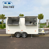 Remolque de Comida Rápida ONLYWE con Doble Eje, Aprobado por el US DOT, con Aire Acondicionado Dividido y Paneles de Toldo Plegables