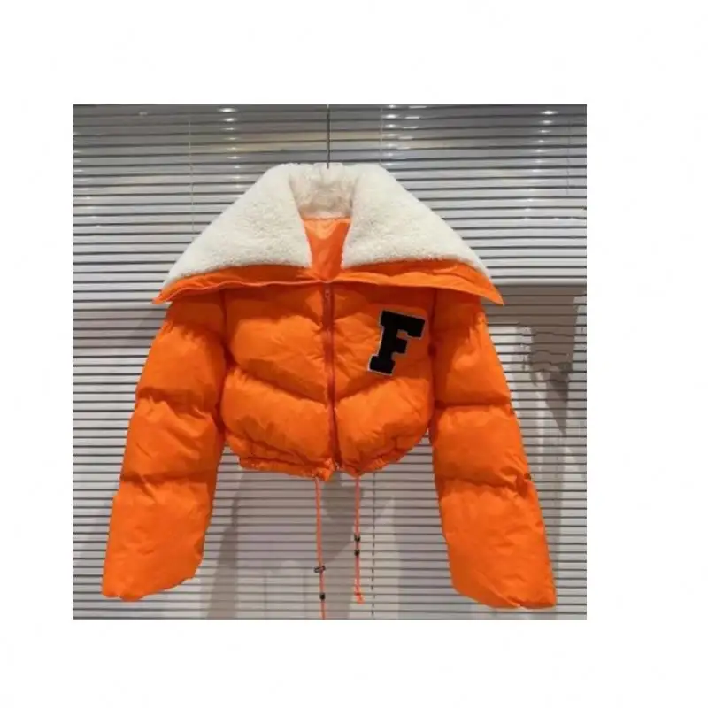 2022 зимняя одежда с подкладкой, женское короткое пальто, разноцветная теплая Повседневная стеганая куртка с пышными длинными рукавами, верхняя одежда