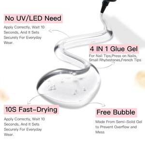 10g SemiSolid Glue 20ml Pinpoint Remover <b>Kit</b> Portable <b>Gel</b> Press Nails Quick Dry No UV Lamp Needed Gentle Non-Acetone Remover - Product Image 2