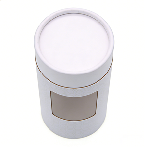 High Quality Cylindrical Cardboard Box With PVC <b>Window</b> Custom Size Luxury Round Paper Tube For Tea Food Packaging - Product Image 3