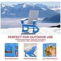 Fauteuil à bascule robuste 330 LBS en panneau solide HDPE résistant aux fissures pour porche, pelouse, jardin, maison, cour, terrasse