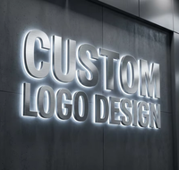 Letras de Acero Inoxidable con Retroiluminación LED 3D para Logotipo, Decoración de Pared para Recepción de Oficina, Vestíbulo Corporativo, Tienda o Boutique