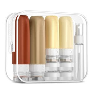 Kit de Voyage Anti-Fuite Approuvé pour Avion avec Bouteilles Personnalisables, Ensemble de 16 Flacons de Voyage en Silicone Rechargeables pour Articles de Toilette - Product Image 4