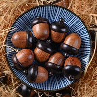 Nouvelle boîte à bijoux créative en forme de gland en bois de 30 mm, ouvrable, pour pendentif