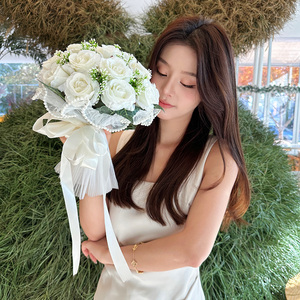 Bouquet de mariée en soie pour cérémonie de <span class=keywords><strong>mariage</strong></span>, ouverture de maison, avec fleurs séchées, accessoire photo pour mariée, style sophistiqué - Product Image 3