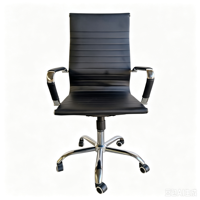 Chaise de bureau exécutive à dossier haut en cuir PU rayé, avec cadre en métal chromé, réglable en hauteur et pivotante, vente en gros d'usine