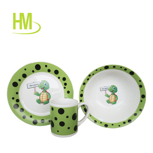 <span class=keywords><strong>Set</strong></span> da Pranzo per Bambini in <span class=keywords><strong>Porcellana</strong></span> a 3 Pezzi con Disegni Cartoon, Include Piatti per <span class=keywords><strong>Colazione</strong></span>/Cena e Tazza/Ciotola, Ecologico e Adatto al Microonde - Product Image 1