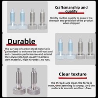 Goupille de positionnement télescopique à tête moletée en acier inoxydable avec bouton-poussoir à ressort et butée à dents grossières