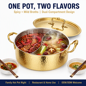 Olla Coreana <span class=keywords><strong>de</strong></span> <span class=keywords><strong>Acero</strong></span> <span class=keywords><strong>Inoxidable</strong></span> 304 Martillado, Olla Japonesa Shabu para Cocinar, Ideal para Restaurantes, Apta para Gas e Inducción, Superventas - Product Image 4