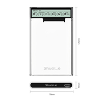 SHUOLE ABS HDD casing 2.5 inci SATA ke USB 3.2 adaptor SSD untuk 1TB 2TB 3TB 4TB Hard Disk Drive kotak HDD penutup dengan tampilan LCD