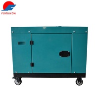8 KW 10 KVA Monophasé 220V AC Dynamo Silencieux Refroidi Par Air Portable Mobile Wheels Type Diesel Groupe électrogène
