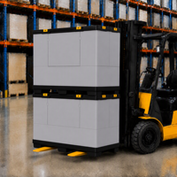Boîte pliable en PP, robuste mais légère, conteneur en plastique réutilisable pour le stockage en vrac, largement utilisée dans l'industrie automobile et autres secteurs.