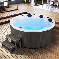 Spa de luxe moderne rectangulaire pour 6 personnes avec transat, design écologique pour hôtels et jardins